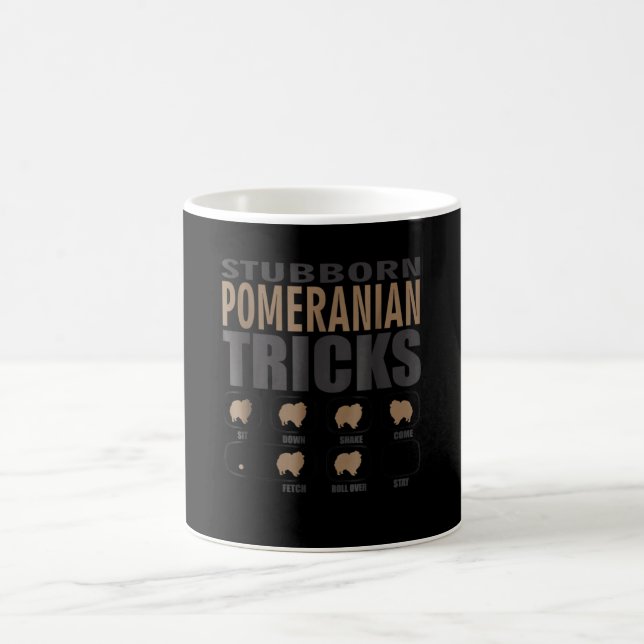 stubborn pomeranian tricks coffee mug (Center)