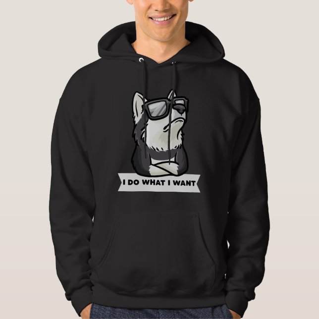 Stubborn Pomsky Dog Funny Hoodie (Front)