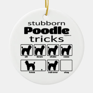 Stubborn Poodle Tricks Ceramic Tree Decoration