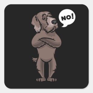 Stubborn Pudelpointer Square Sticker