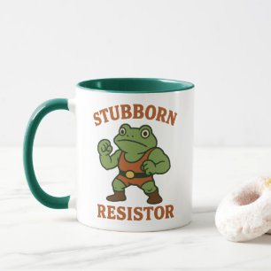 Stubborn Resistor - Motivational Frog Gym Tee Mug