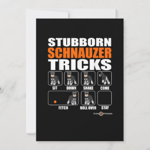 Stubborn Schnauzer Tricks Funny Schnauzer Gift Announcement