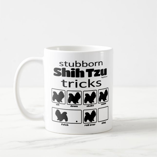 Stubborn Shih Tzu Tricks Coffee Mug (Left)