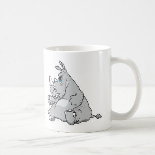 stubborn sitting rhino coffee mug