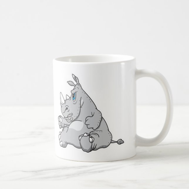 stubborn sitting rhino coffee mug (Right)