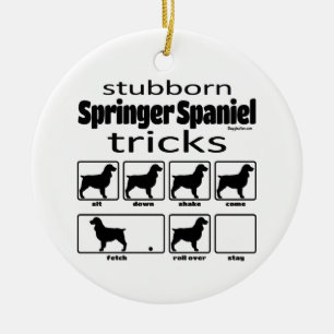 Stubborn Springer Spaniel Tricks Ceramic Tree Decoration