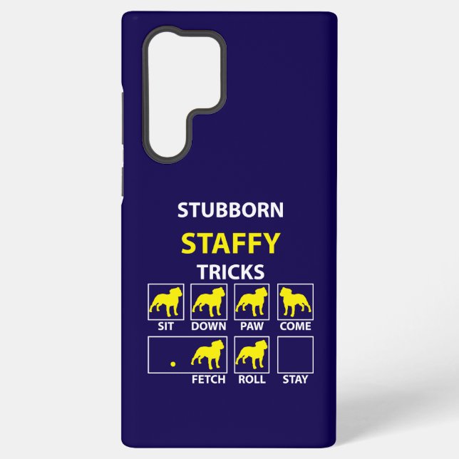 Stubborn Staffy Tricks Samsung Galaxy S22 Ultra Case (Back)