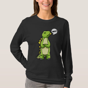 Stubborn Stegosaurus Dinosaur Saying No Dino Girls T-Shirt