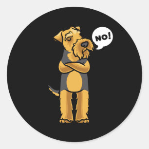 Stubborn Welsh Terrier Dog Classic Round Sticker