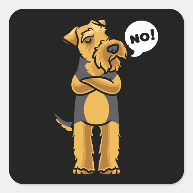 Stubborn Welsh Terrier Dog Square Sticker (Front)