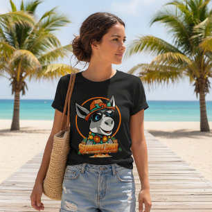 Stubbornly Sunny Cool Cartoon Donkey Tri-Blend Shirt