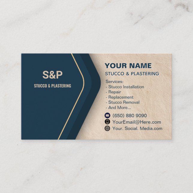 Stucco Business Card Plastering (Front)