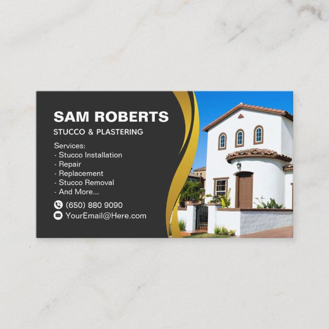 Stucco Business Card Plastering (Front)
