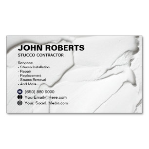 Stucco Construction Magnetic Business Card