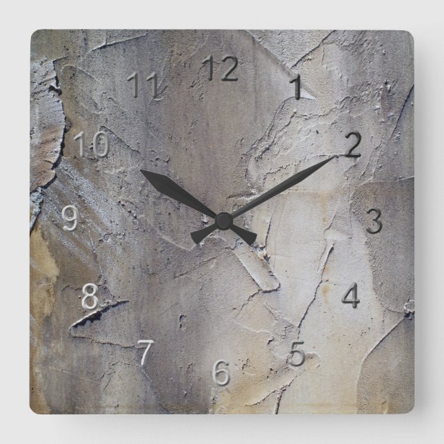 Stucco Wall Square Wall Clock (Front)