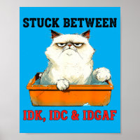 Stuck Between Idk Idc Idgaf Funny Cat Lover