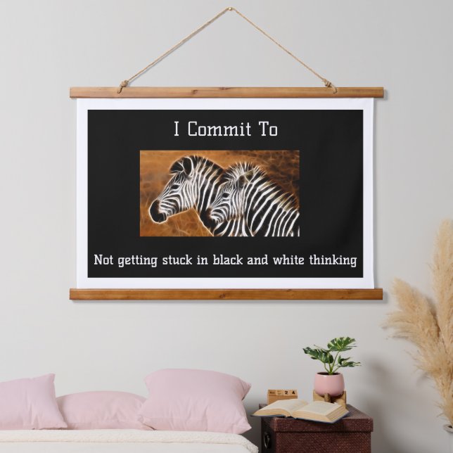 Stuck In Black and White ThinkingZebras Hanging Tapestry (Bedroom)