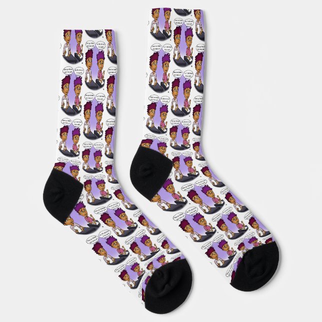 Stuck In Pencil White Crew Socks (Right)