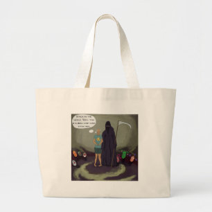 Stuck In The Middle W/Grim Reaper Funny Large Tote Bag