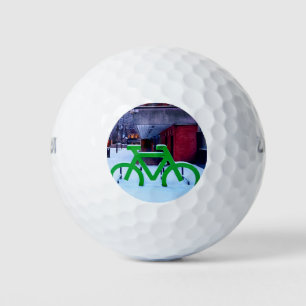 Stuck in the snow golf balls
