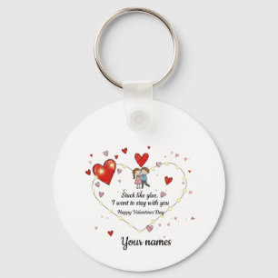 Stuck like glue valentine key ring