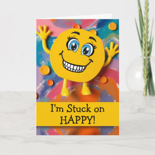 Stuck on Happy Congratulations Smiling Face Card