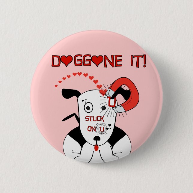 Stuck On U Doggone it! Petey the Pit Bull 6 Cm Round Badge (Front)