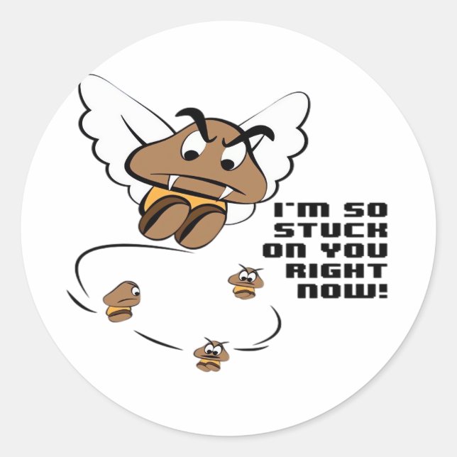 Stuck On You Clean Minimal Style  Classic Round Sticker (Front)