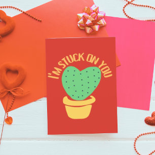 Stuck on You Cute Couple Love Valentine's Day Holiday Card