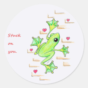 Stuck on You~ Frog Classic Round Sticker