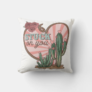 Stuck On You Funny Cactus Cushion