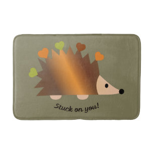 Stuck on You Hedgehog and Hearts Bath Mat