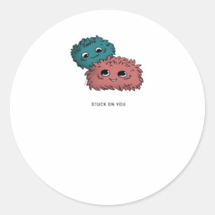 Stuck On You Minimal Heartfelt Design  Classic Round Sticker