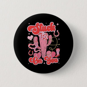 Stuck On You Valentines Cactus Plant Succulent Val 6 Cm Round Badge