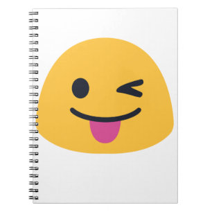 Stuck out tongue winking eyes notebook