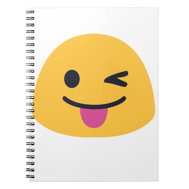 Stuck out tongue winking eyes notebook (Front)