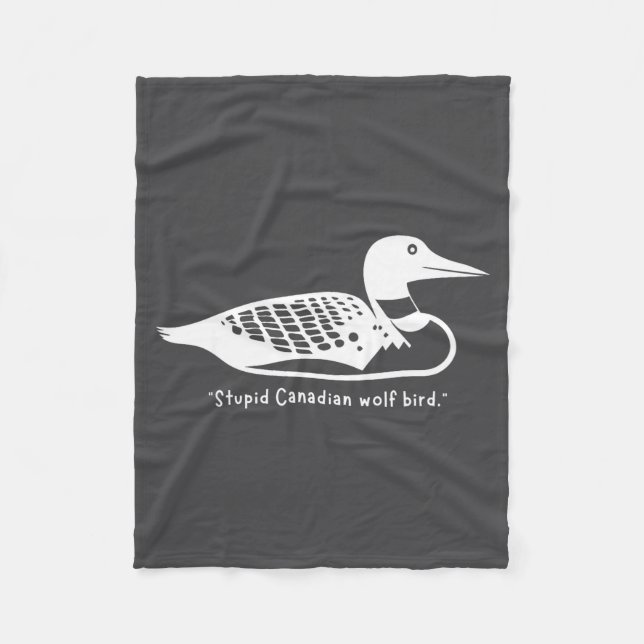 Stud Canadian Wolf Bird Funny Loon Humor  Fleece Blanket (Front)