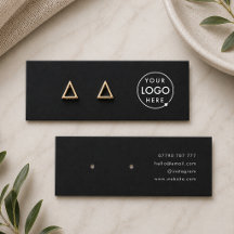Stud Earring Display Card | Black Jewelery Display