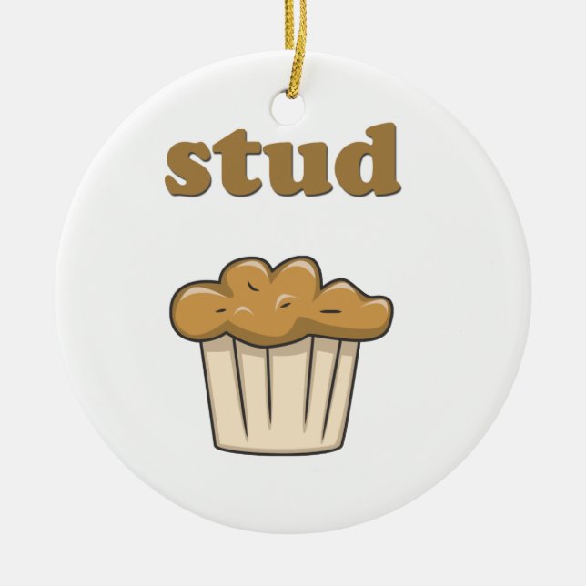 stud muffin ceramic tree decoration (Front)