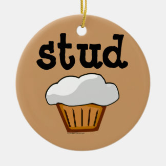 Stud Muffin, Cute Funny Baked Good Ceramic Tree Decoration