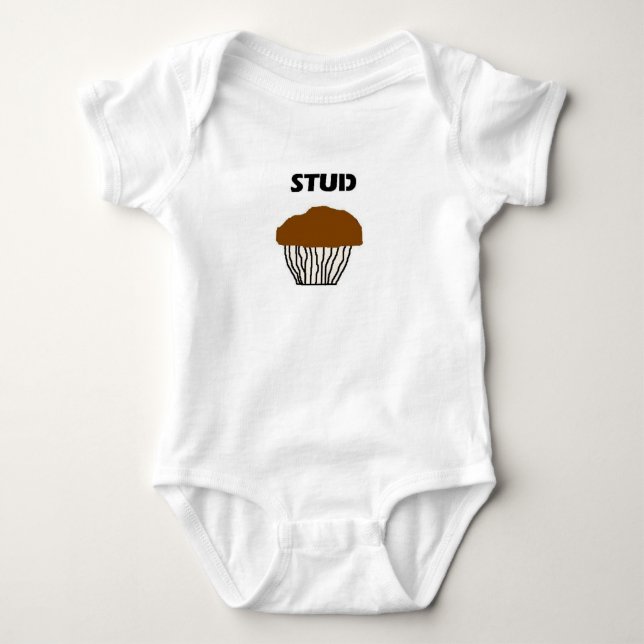 Stud muffin for boys baby bodysuit (Front)