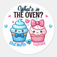 Stud Muffin or Cupcake Pink or Blue Gender Reveal