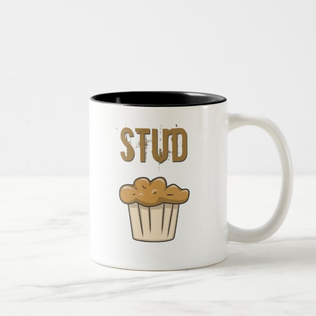 stud muffin Two-Tone coffee mug (Right)