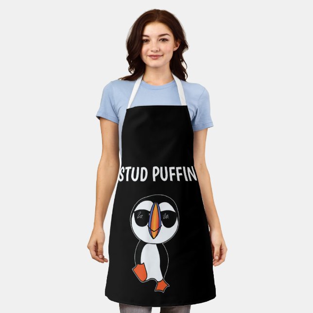Stud Puffin Funny Bird Apron (Worn)