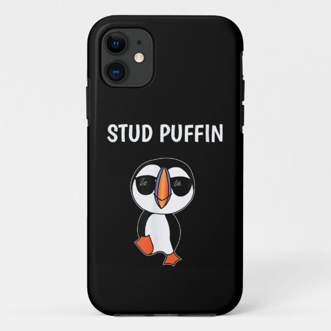 Stud Puffin Funny Bird Case-Mate iPhone Case (Back)