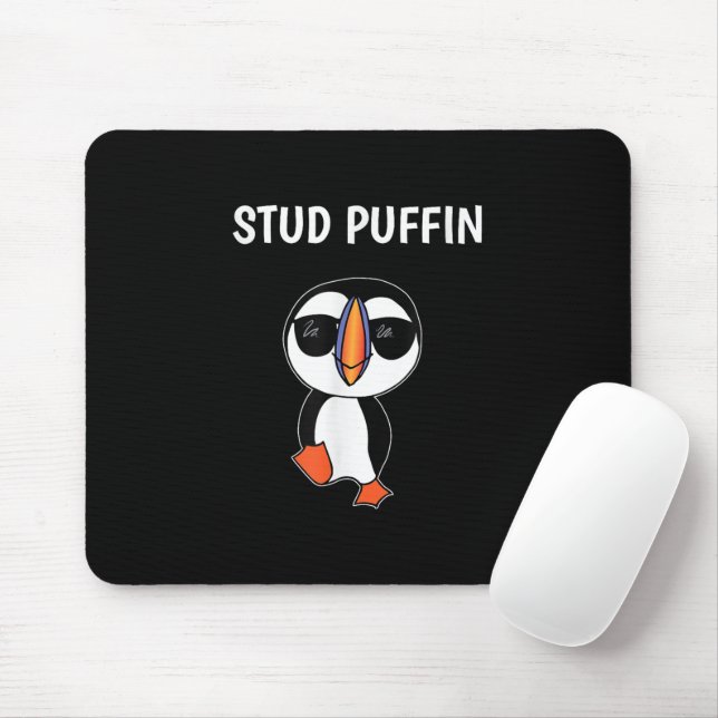 Stud Puffin Funny Bird Mouse Mat (With Mouse)