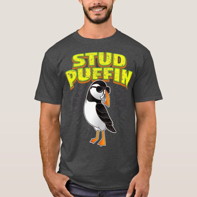 Stud Puffin  Funny Seabird Stud Muffin  Bird T-Shirt (Front)