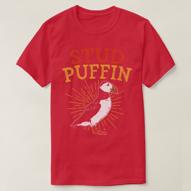 Stud Puffin Puffins T-Shirt (Design Front)