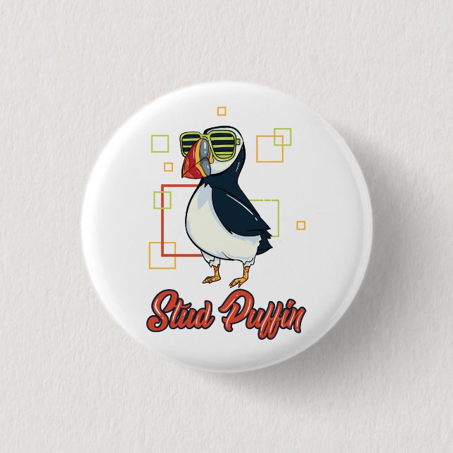Stud Puffin Sea Bird Illustration 3 Cm Round Badge (Front)