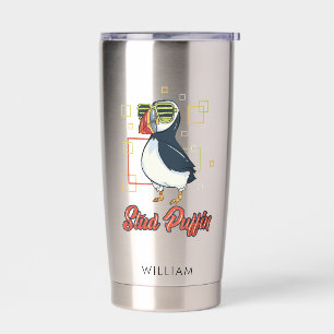Stud Puffin Sea Bird Illustration Personalised Insulated Tumbler
